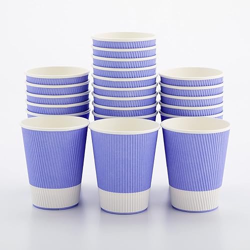 Vista 445 de Vasos de café de papel aislado de pared corrugada, 8 oz, Anaranjado