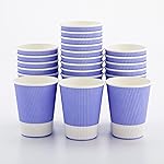 Restaurantware 12 Ounce Paper Cups, Pack of 25 Ripple Wall Disposable CupsLeakproof, Recyclable, Light Purple Insulated Hot Beverage Holders, with Matching Lids Available and Sold Separately