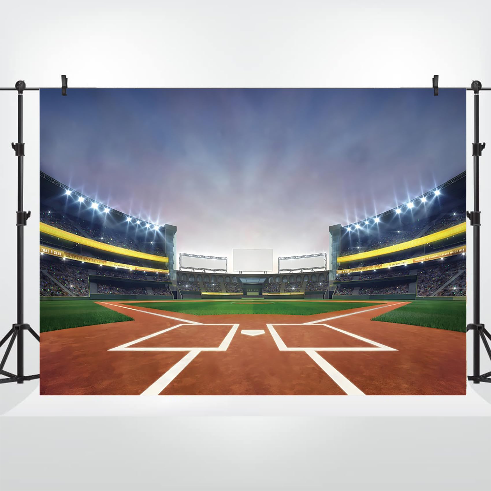 Tło baseballowe 3 x 2,4 m, winylowa trawa, łąka, boisko baseballowe, stadion, reflektor fotograficzny, tło dla miłośników baseballu, tapeta dla chłopca, na imprezę, portret, fotobudka,