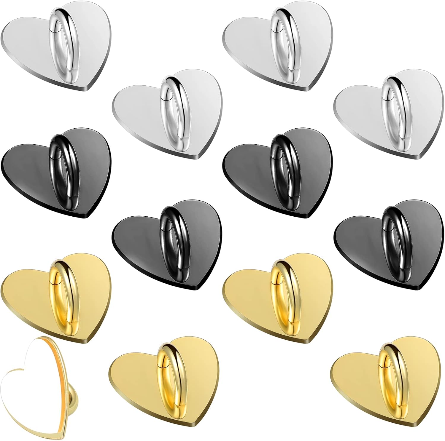 12 Pcs Cell Phone Charm Hook Finger Rings Adhesive Phone