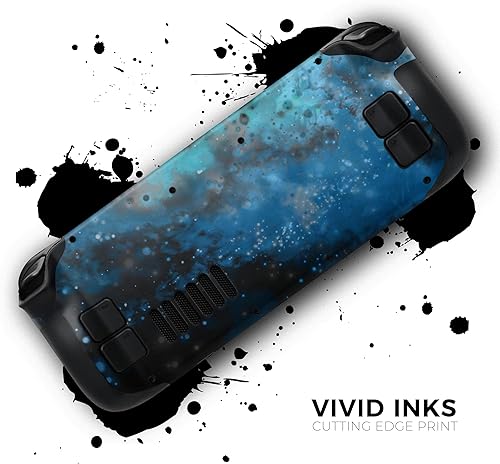 Miniatura 3 de Design Skinz - Compatible con Steam Deck - Calcomanía protectora de vinilo extraíble resistente a los arañazos - Universo pintado azul y verde