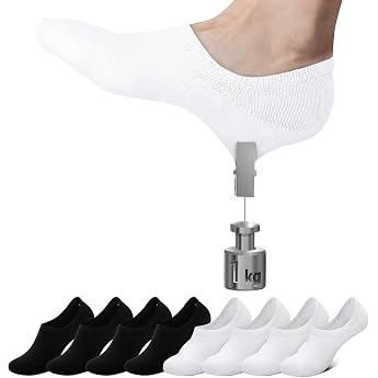 falechay trainer socks 8 pairs no show invisible socks unisex black / white / gray / skin color sizes eu 35   38 39   42 43   46