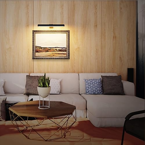 Miniatura 2 de Luz de imagen a pilas para pinturas en pared con control remoto, luz de imagen completa de metal, luz LED recargable inalámbrica con temporizador y