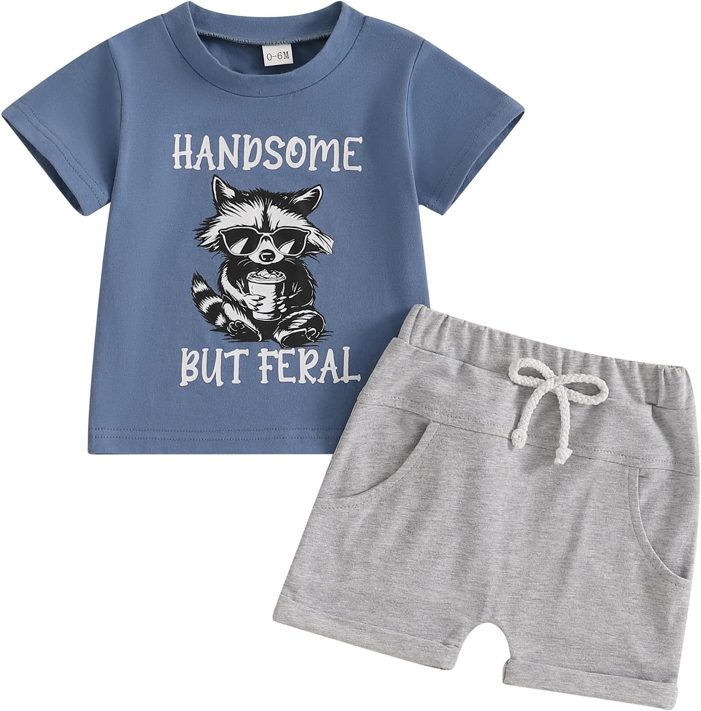 Toddler Baby Boy Summer Clothes Short Sleeve Letter Print T Shirt Tops + Elastic Shorts Infant Casual Outfit Set