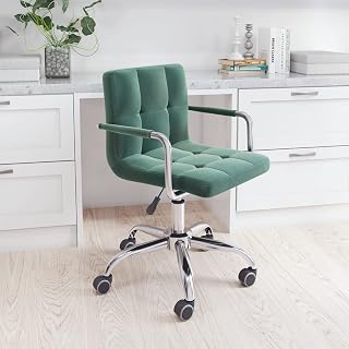Bhumika Overseas Velvet Height Adjustable Swivel Office Computer Armrest Desk Office Chair 360 Degree Rotate with Chrome C... Price In India
