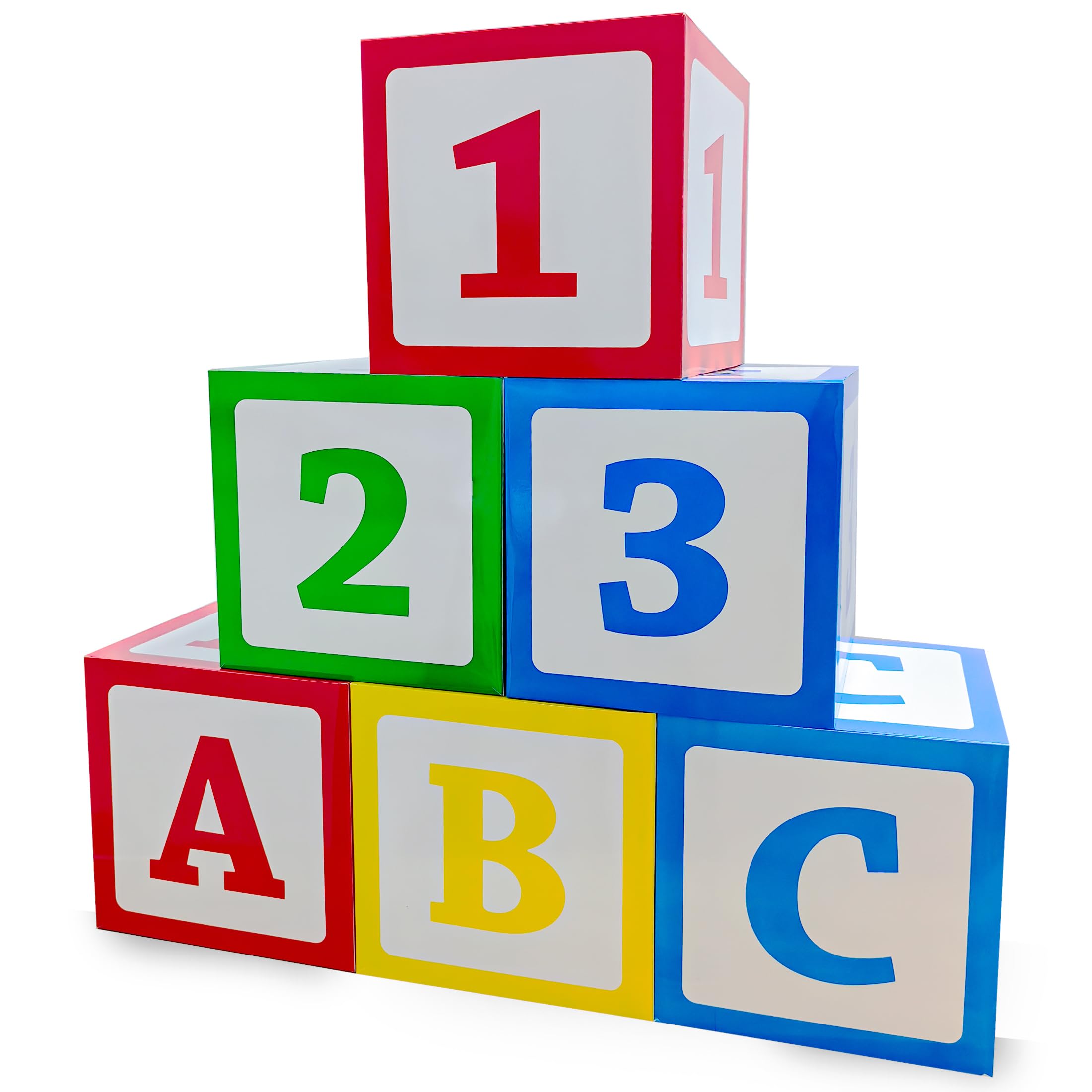 ABC Friend Street Party Decoration 11.8inchx11.8 inch ABC Alphabet Graduation Back to School Party Favor 123 Balloon Box Toy Inspire Story Birthday