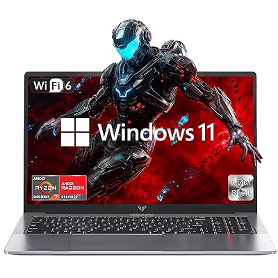 2025 Gaming Laptop, 15.6inch Laptop Computer with AMD Ryzen 7 5700U(8C/16T, Up to 4.3GHz), 16GB RAM 512GB NVMe SSD Windows 11 Laptop, Radeon RX Vega 8 Graphics,WiFi 6