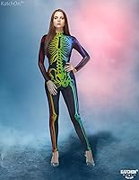 Vista 6 de KatchOn Body de esqueleto multicolor - Disfraz de Halloween para mujer