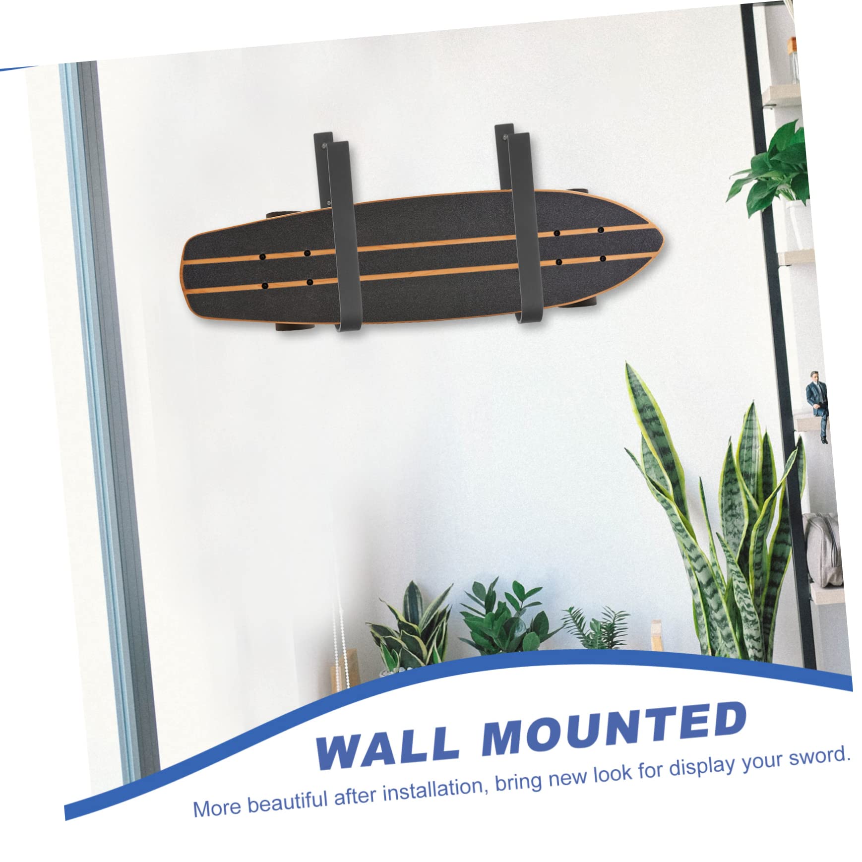 BESPORTBLE Support Mural pour Skis et Snowboard de Crochets Métalliques Robustes pour Rangement de Skateboard et Autres Équipements de Glisse