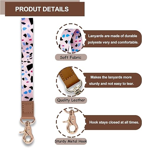 Miniatura 2 de Correa de muñeca para llaves, cordón para el cuello para credencial de identificación, llavero de pulsera con llavero para profesores, mujeres,