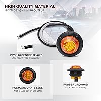 Vista 4 de TMH Paquete de 20 luces LED de advertencia, de 3/4 pulgadas, con soporte, color ámbar. Luces LED de advertencia para remolque de camión, vehículo