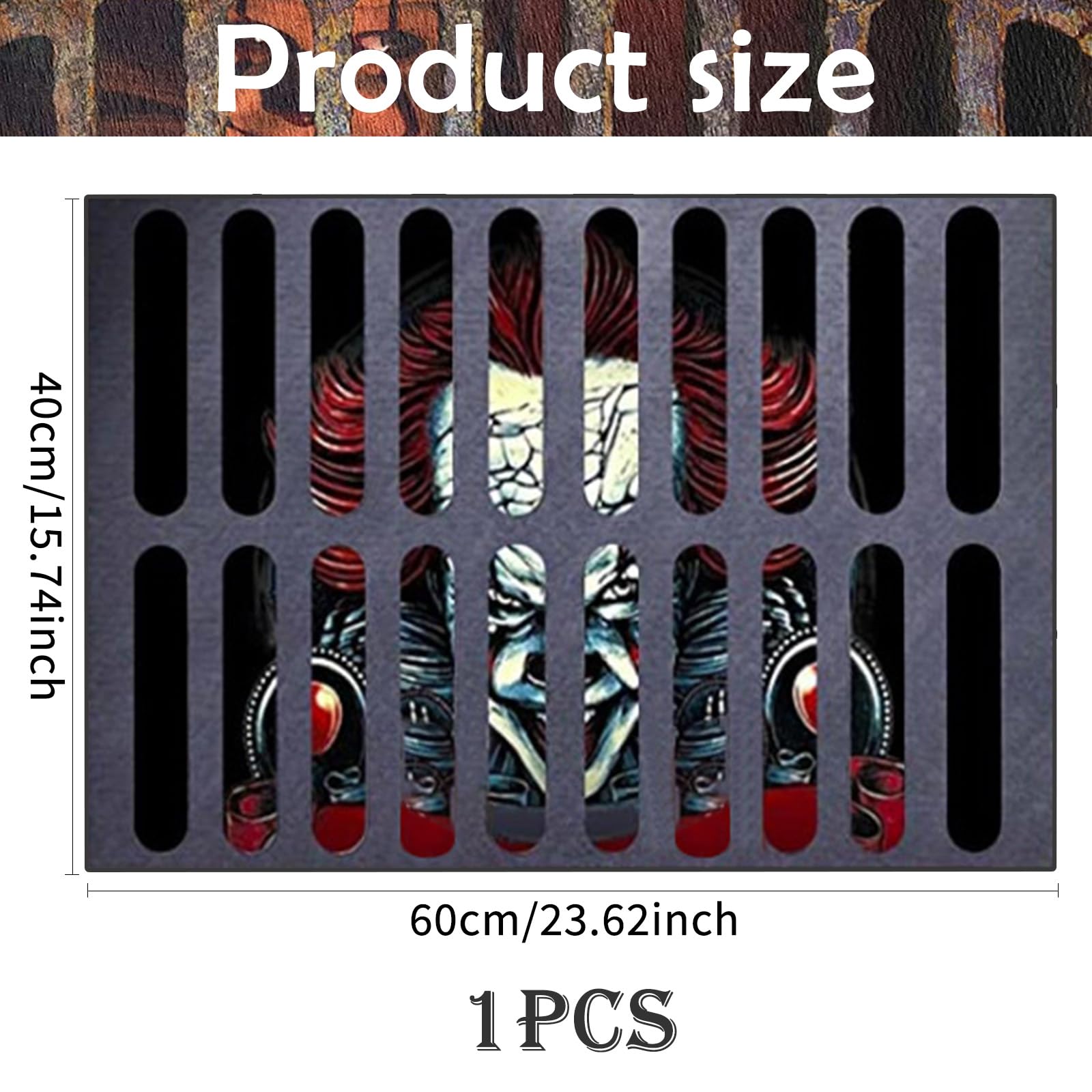 Paillasson D'Halloween 3D, 60 X 40 Cm, Motif De Clown Canalisation Effrayante, Drôle D'horreur, Tapis De Sol Antidérapant, Amusant Vision Stéréo, Paillasson De Porte Pour L'intérieur Et L'extérieur