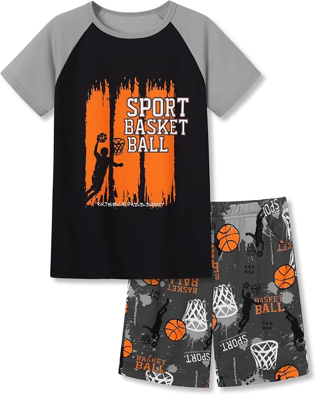 Topgal Kids Pajama Set, Short Sleeve Top and Shorts, Size 6-18 | Cozy Feel, Everyday Sleep Comfort, Lounge and Play Wear, Little, Big, Tween, Teen Kids, 2PC Easy Pull-On Fit