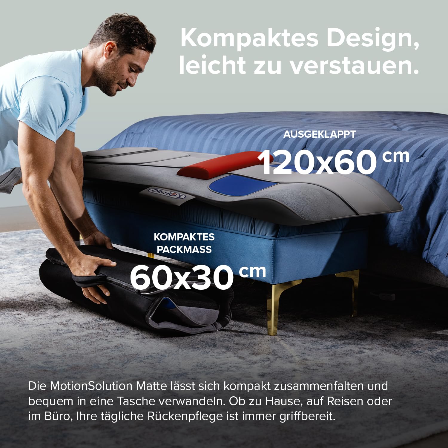 DR. HO’S MotionSolution® Mat | Massage Matte für Wirbelsäulenpflege mit Wärmefunktion | Massagematte für Rücken, Nacken & Hüfte | Faltbare Vibrationsmatte | Massageauflage individuell einstellbar
