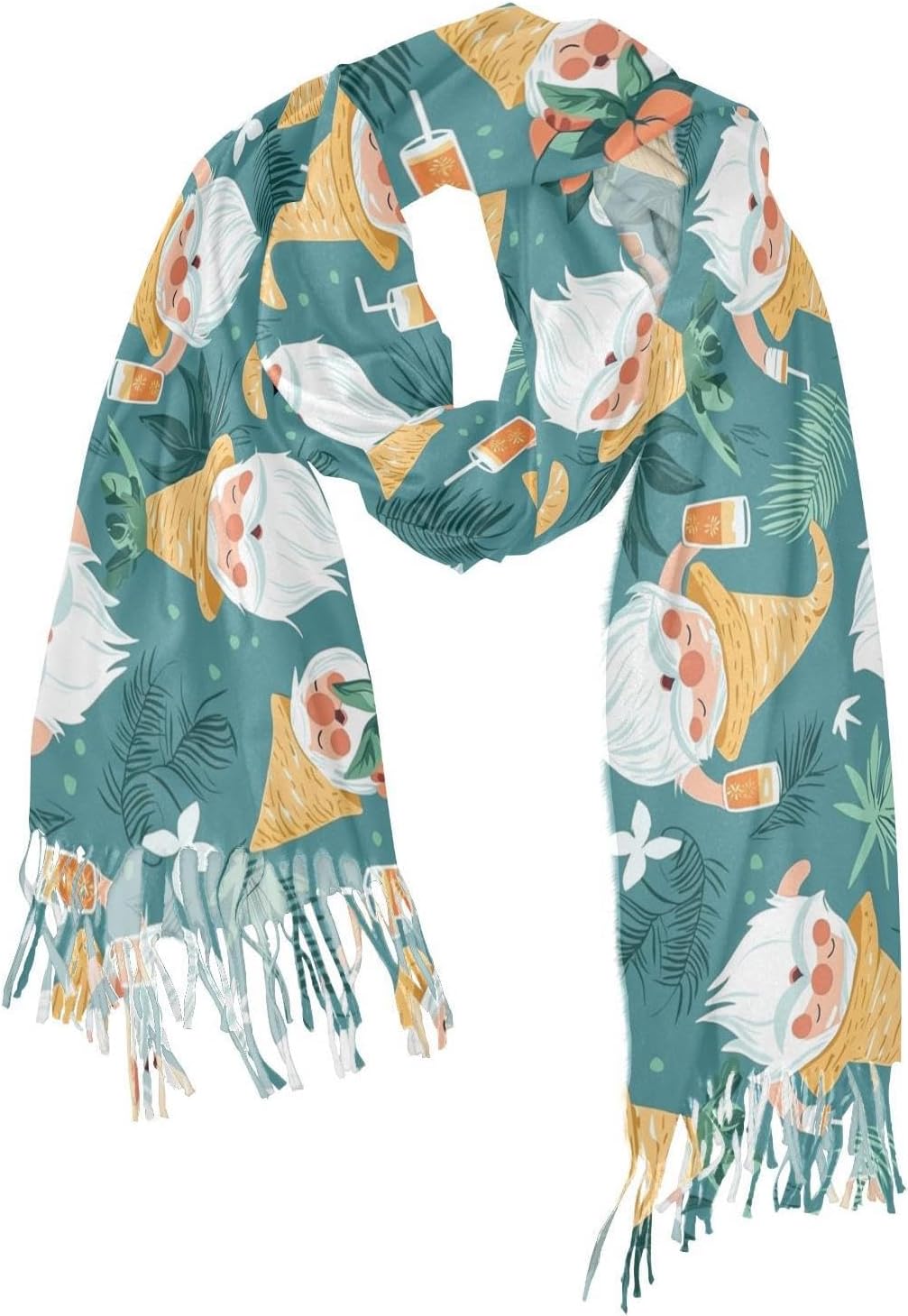 Winter Scarf for Women Summer Gnomes Leaves Fashion Tassel Shawl Wraps for Women, Cold Weather Warm Womens Scarves Soft Long Scarf Gifts