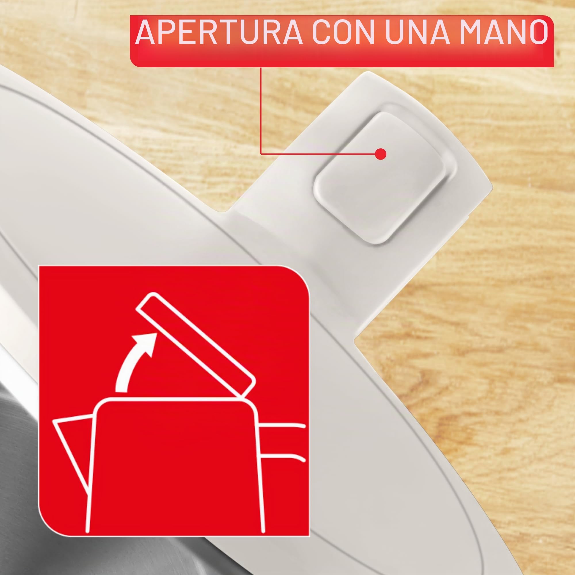 Hervidor eléctrico Tefal Thermo Protect, Safe to Touch, 1500W, Gris claro e interior inox, KO140BE0