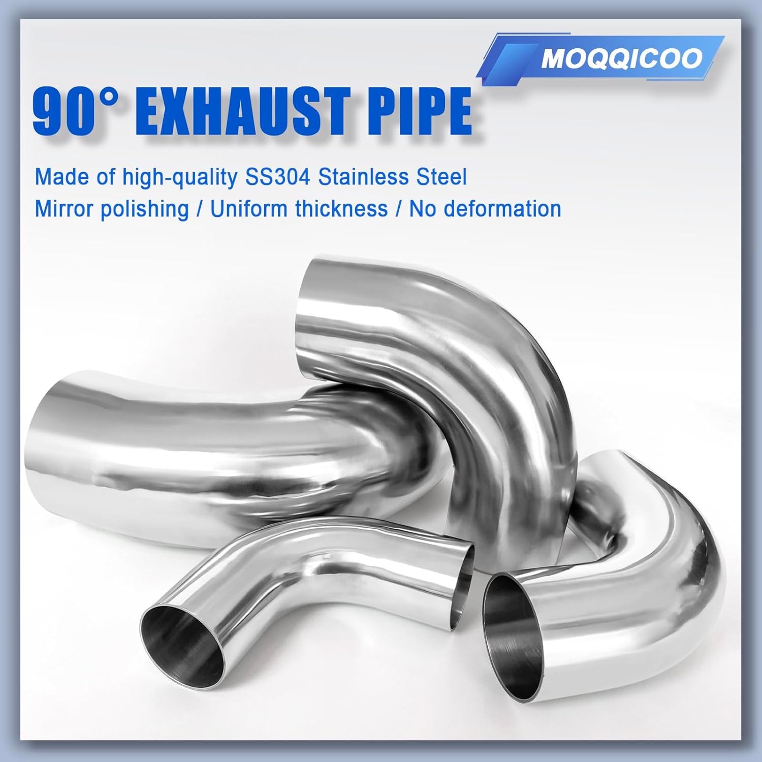 4 Inch 90 Degree Elbow Stainless Mandrel Bend Elbow - 2" Leg- 14GA/. 078" Wall - Thickned 2mm SS304 Stainless Steel Exhaust Piping Tip for Automotive Exhaust (OD: 4 ")