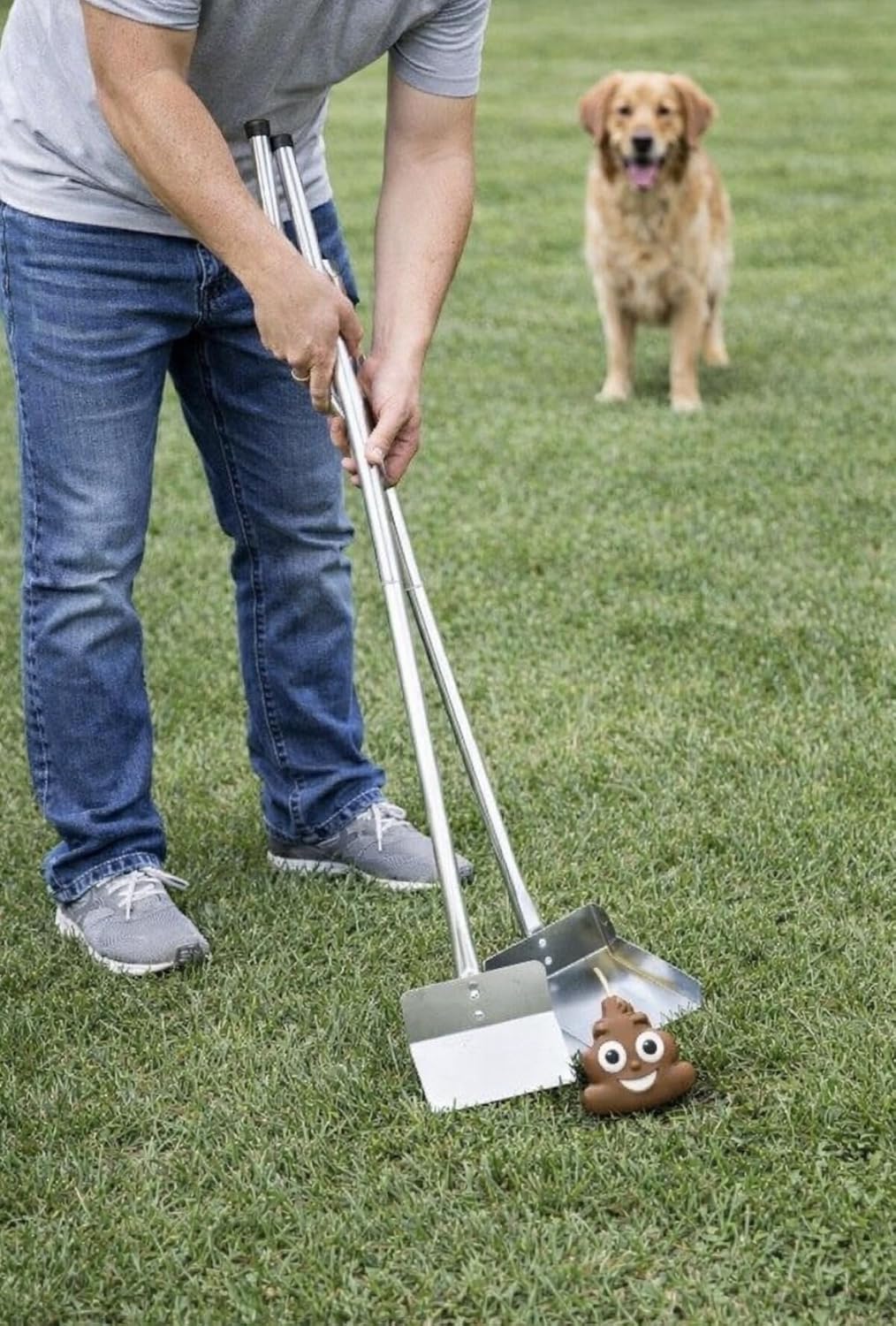 Dog Poop Scoop Steel Pan and Shovel Sanitary Compact Easy Disassemble Storage (4 Scoopers)