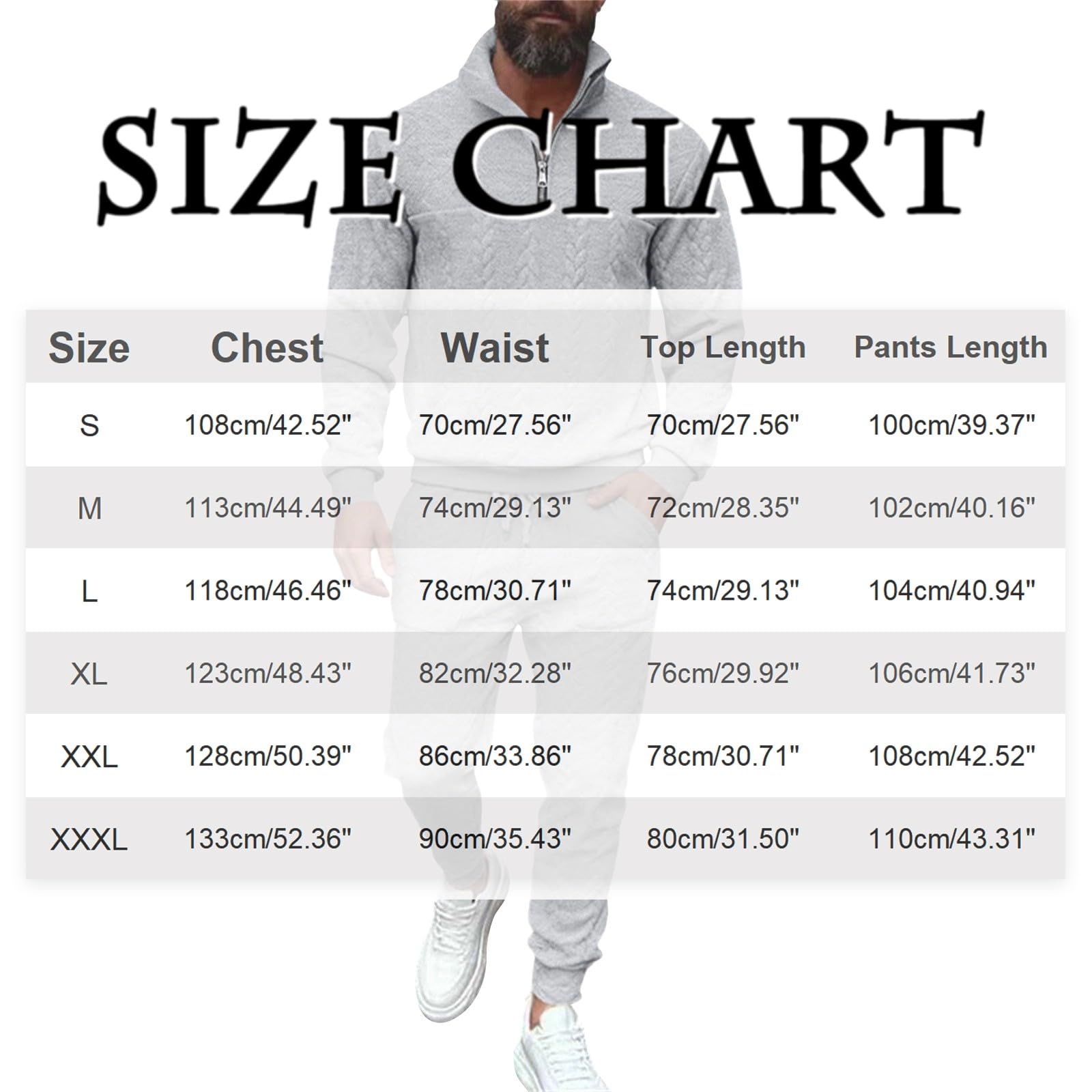 Generico Chándal completo para hombre con sudadera con cremallera y