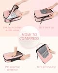 BAGSMART Compression Packing Cubes for Travel, 6/5/4set Lightweight Packing Organizers, Summer Travel Essentials Suitcase Organizer Bags Set, 01-Black, 4 Set-Compress
