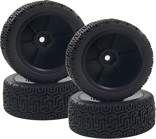 Miniatura 4 de Llantas hexagonales RC de 0.472 in y neumáticos de goma compatibles con HSP Tamiya HPI Kyosho 110 On-Road Touring Car WLtoys 114 144001 Traxxas 116