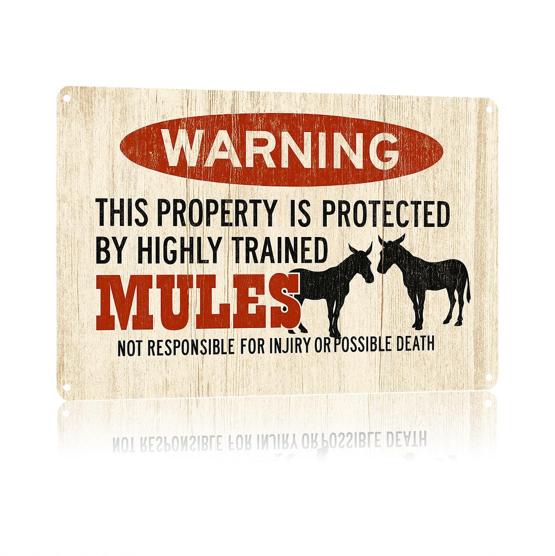 KWQDOZF Funny Signs Metal Tin Poster 8x12inch Mule Warning Sign Wall Art Decoration Painting For Home Yard Sign Outdoor Lawn Garden Office Decor
