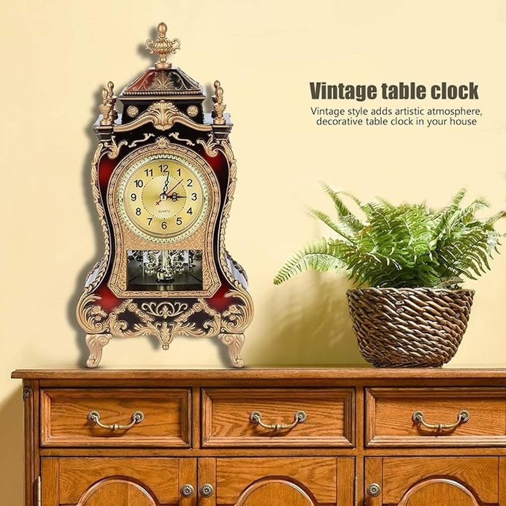 Reloj Antiguo, Relojes de Aniversario con Campanas,marrón Rojo