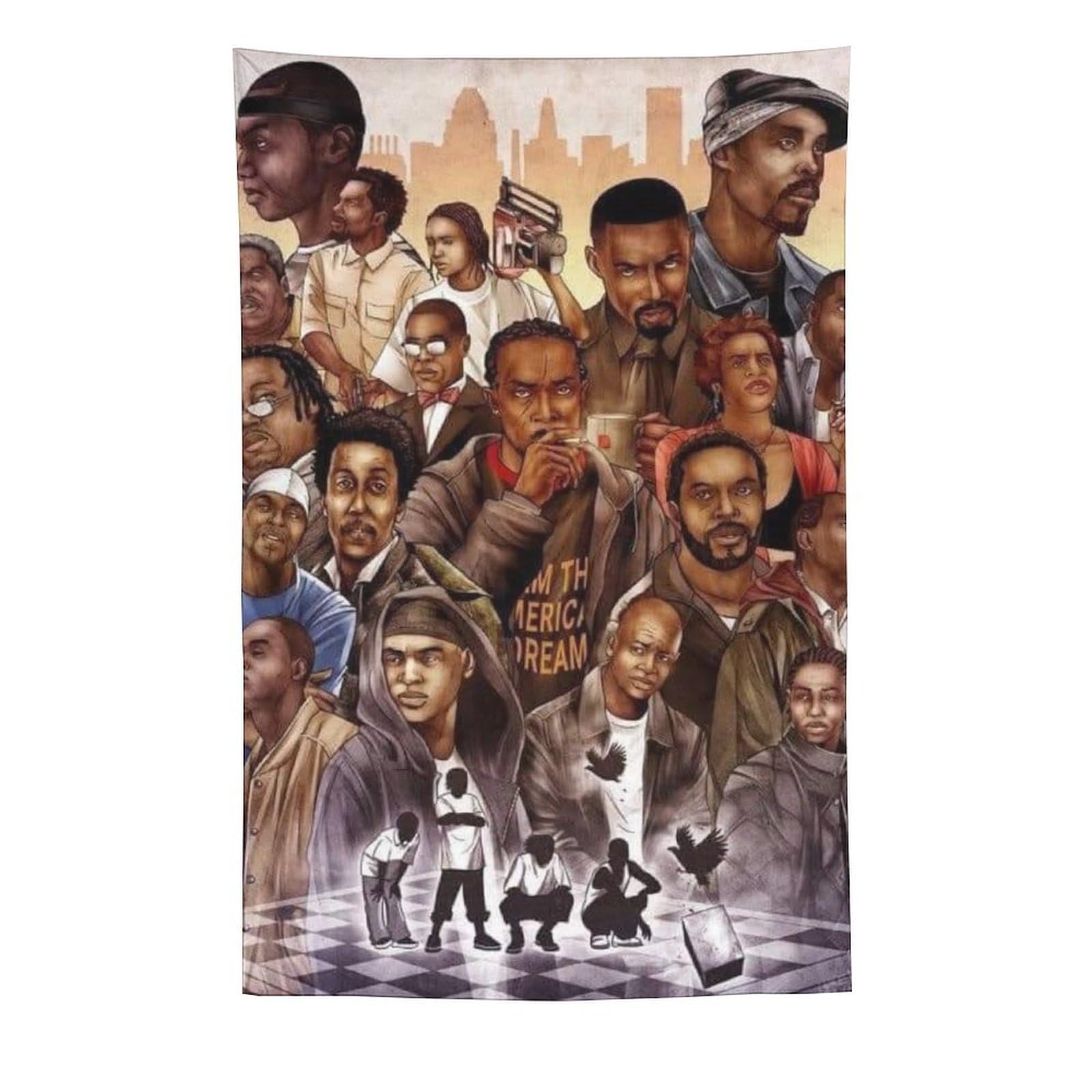 Poster con stampa artistica da parete, motivo: cantante rap, hip hop, tutte le stelle, 152,4 x 228,6 cm