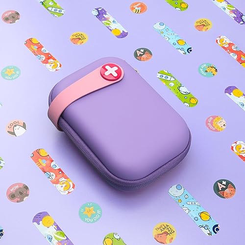 Miniatura 6 de Mini botiquín de primeros auxilios, 113 unidades, resistente al agua, duro, para niños, pequeño, lindo estuche para automóvil, hogar, tamaño de