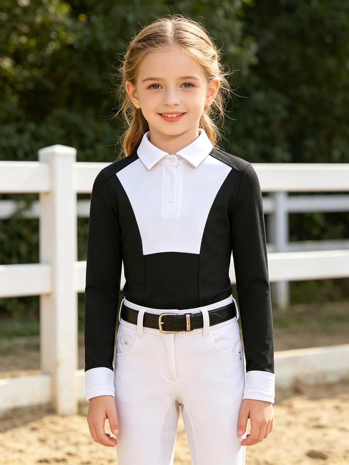 Yhong Girls Equestrian Shirts Horse Riding Sweatshirts Half Zip Pullover Sweatshirt Horseback Show Shirt