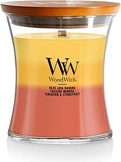 WoodWick Tropical Sunrise Scented Trilogy Medium Hourglass Candle, Crackles as it Burns, Great for Gifting 9.7oz