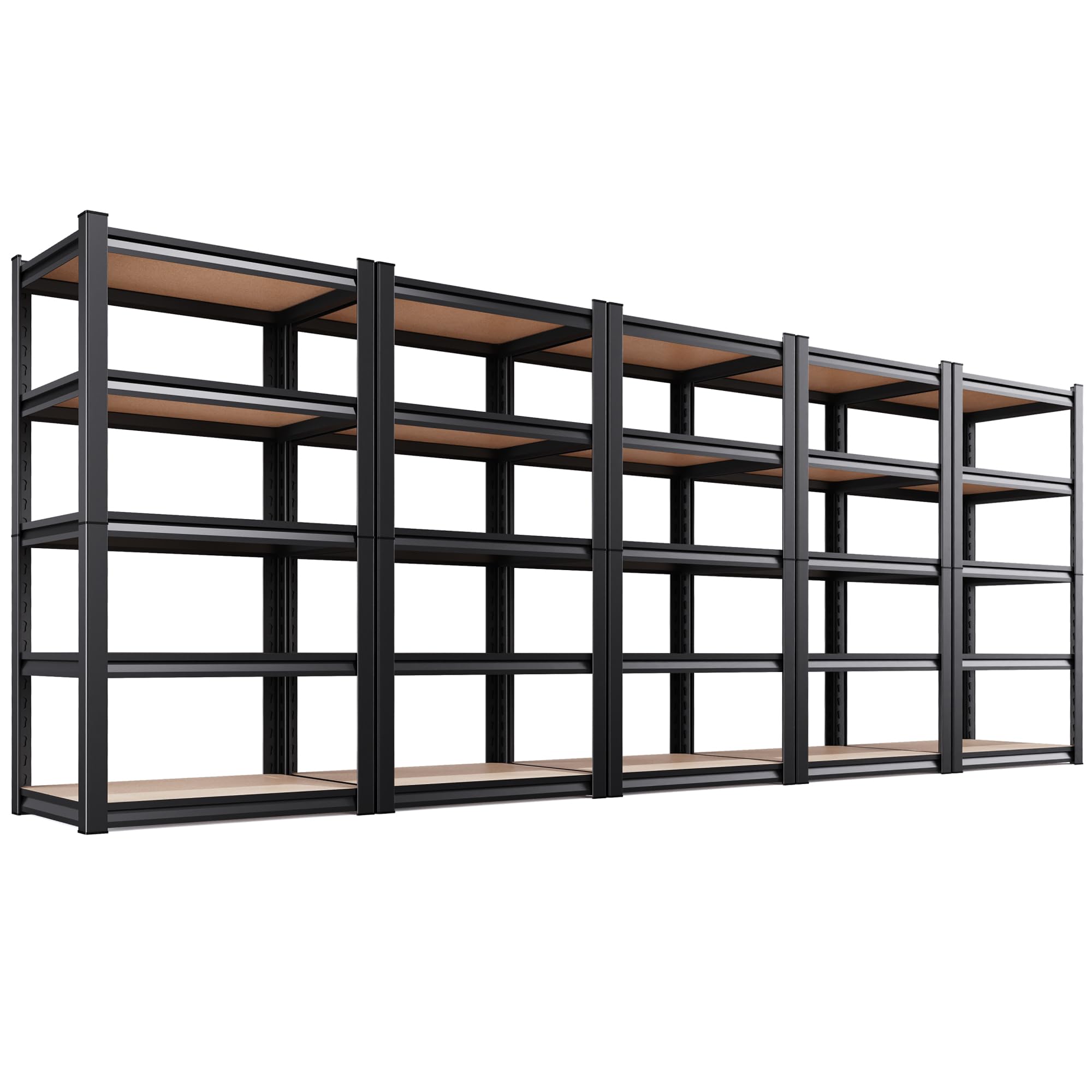 5-Pack Garage Shelving for Multi-Room Home Storage &amp; Organization, 71"H x 32"W x 14"D 5-Tier Adjustable Metal Storage Rack for Tools, Household Items, Garage, Workshop,Pantry&amp;Basement Storage
