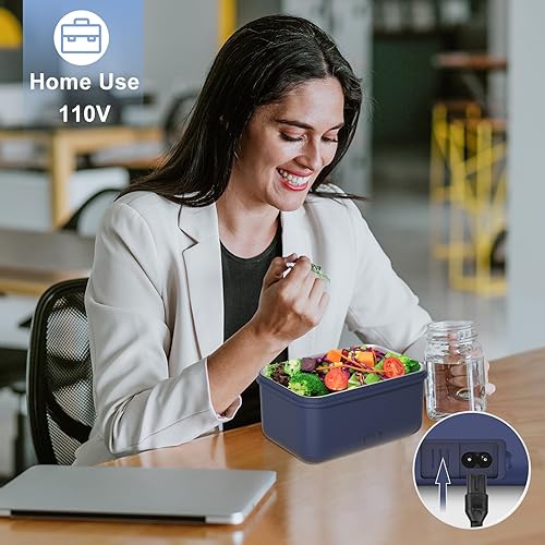 Miniatura 3 de Fiambrera eléctrica para adultos, 100 W1.8 L con calefacción para hombres, trabajo, automóvil, camión, lonchera portátil con calentador de alimentos