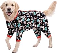 Vista 1 de LovinPet Traje grande para perro/camiseta de protección solar Doberman/estampado negro de astronautas espaciales/suéter ligero, pijama grande