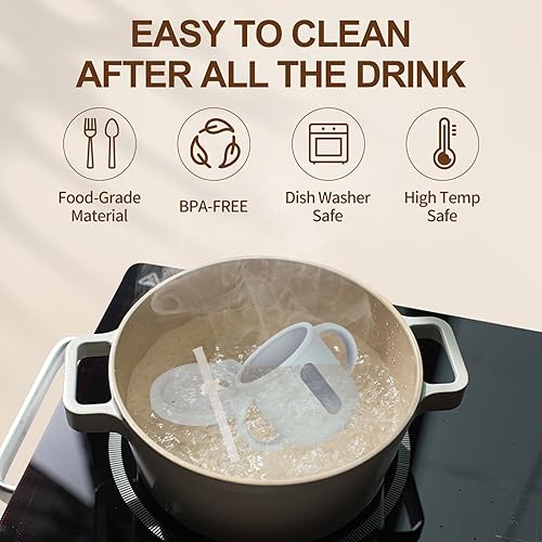 Miniatura 6 de Vasos de silicona para bebés, sin BPA, a prueba de caídas, taza de entrenamiento para niños pequeños con tapa para popote para el destete LED del