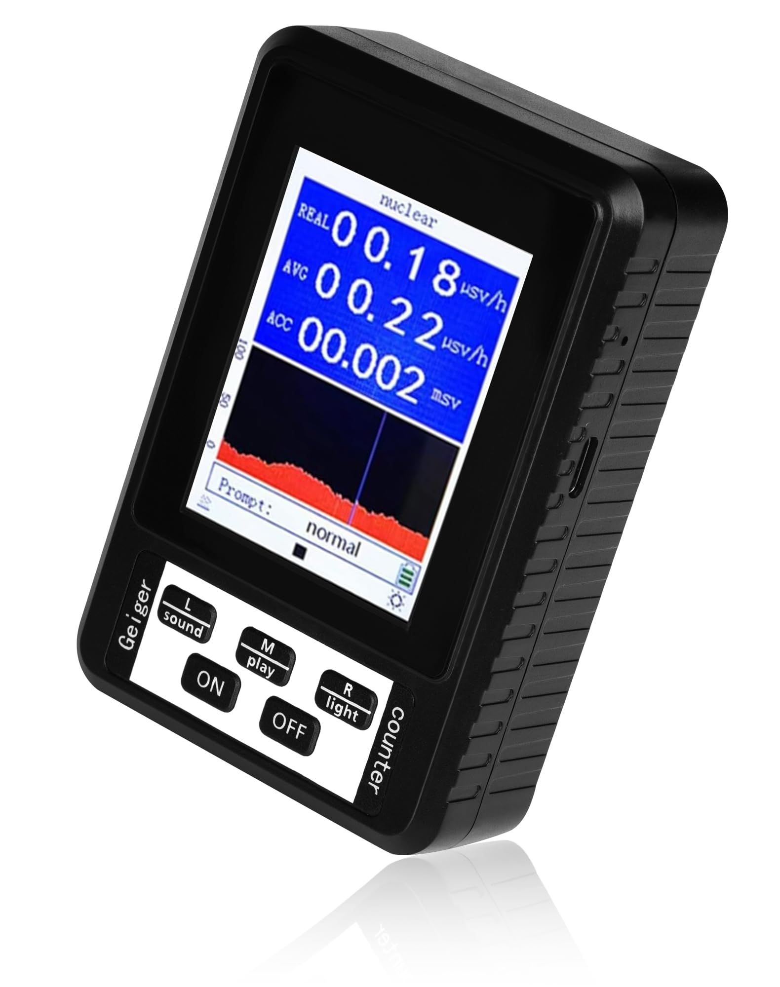 Geigerzähler Radioaktivität Strahlungsmessgerät – Dosimeter zur Messung von Beta Gamma Röntgen, Nuclear Radiation Detector mit LCD Display & Alarmfunktion