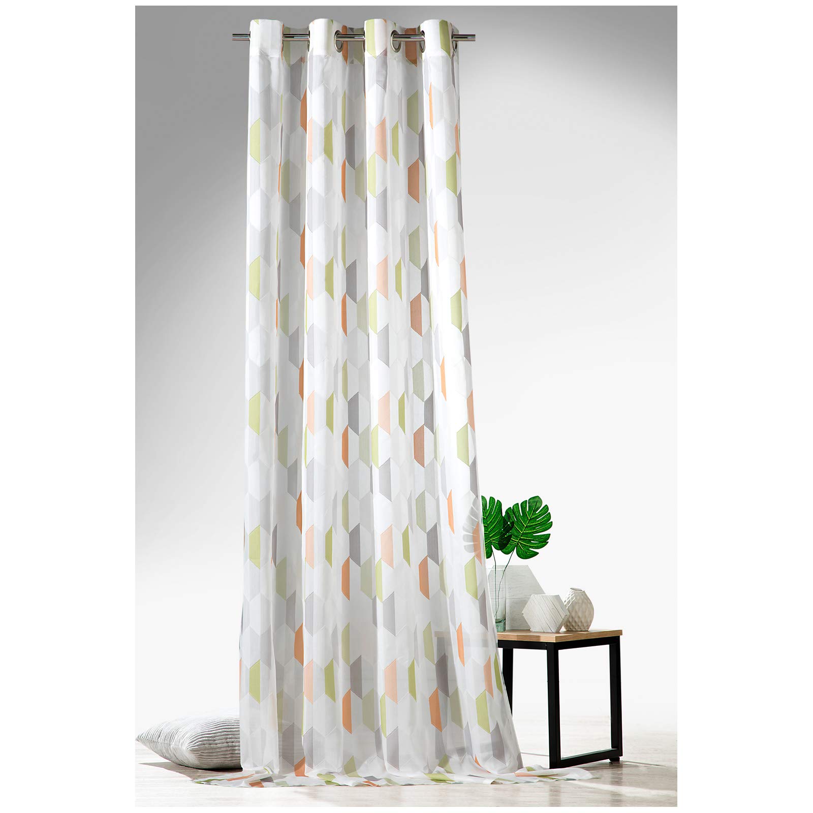 Heimtexland Tenda Paris Chic Con Occhielli | 245x140 Cm | Semitrasparente Bianco E Nero | Alta Qualità, Pronta Da Appendere - 2