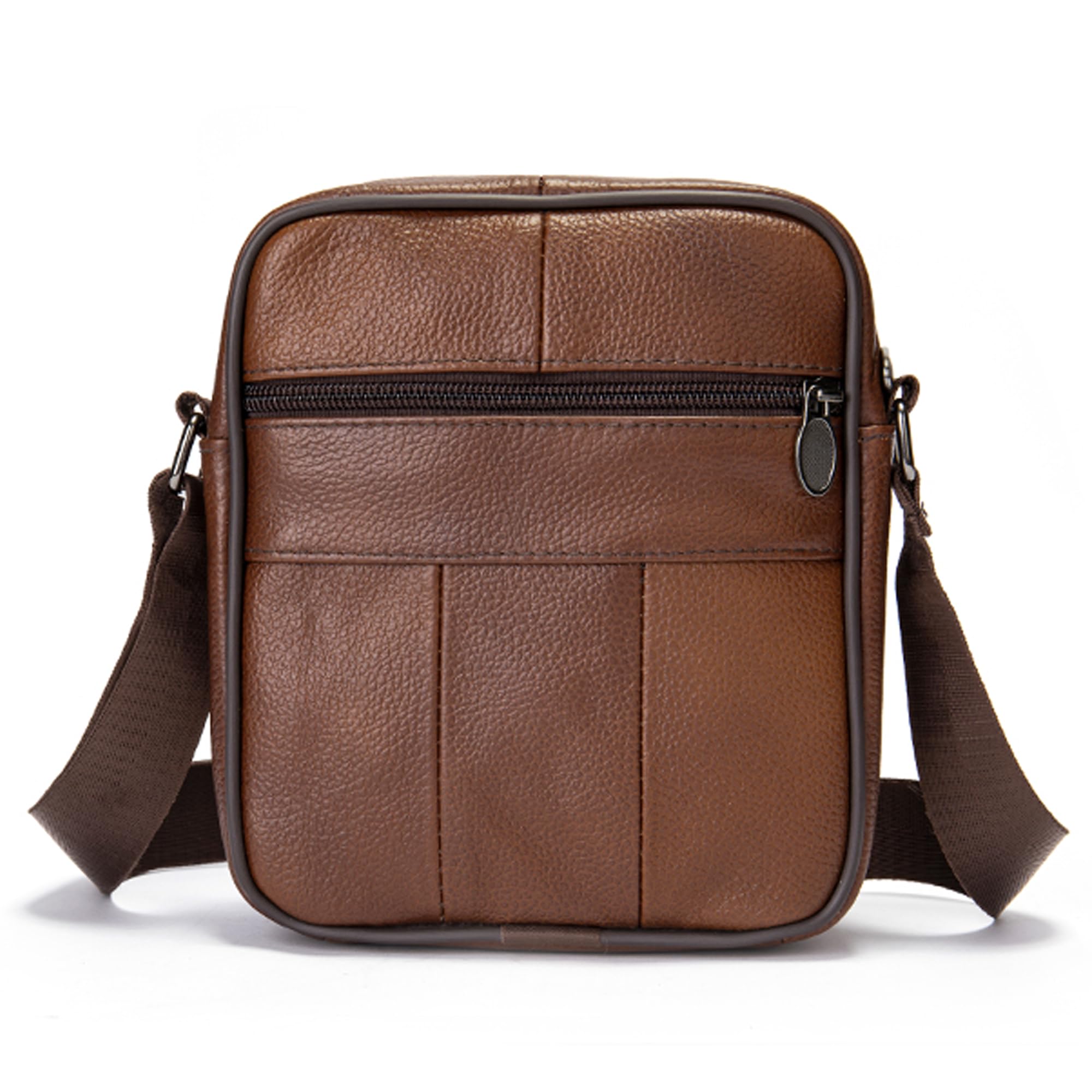 Bolso Bandolera para Hombre Cuero, Funda de Cruzado para Celular, Cuero Cartera de Hombro Teléfono Bolsa de Cruzado Pequeño Smartphone Funda Tarjetero Monedero Monedero para Deporte Viaje Senderismo