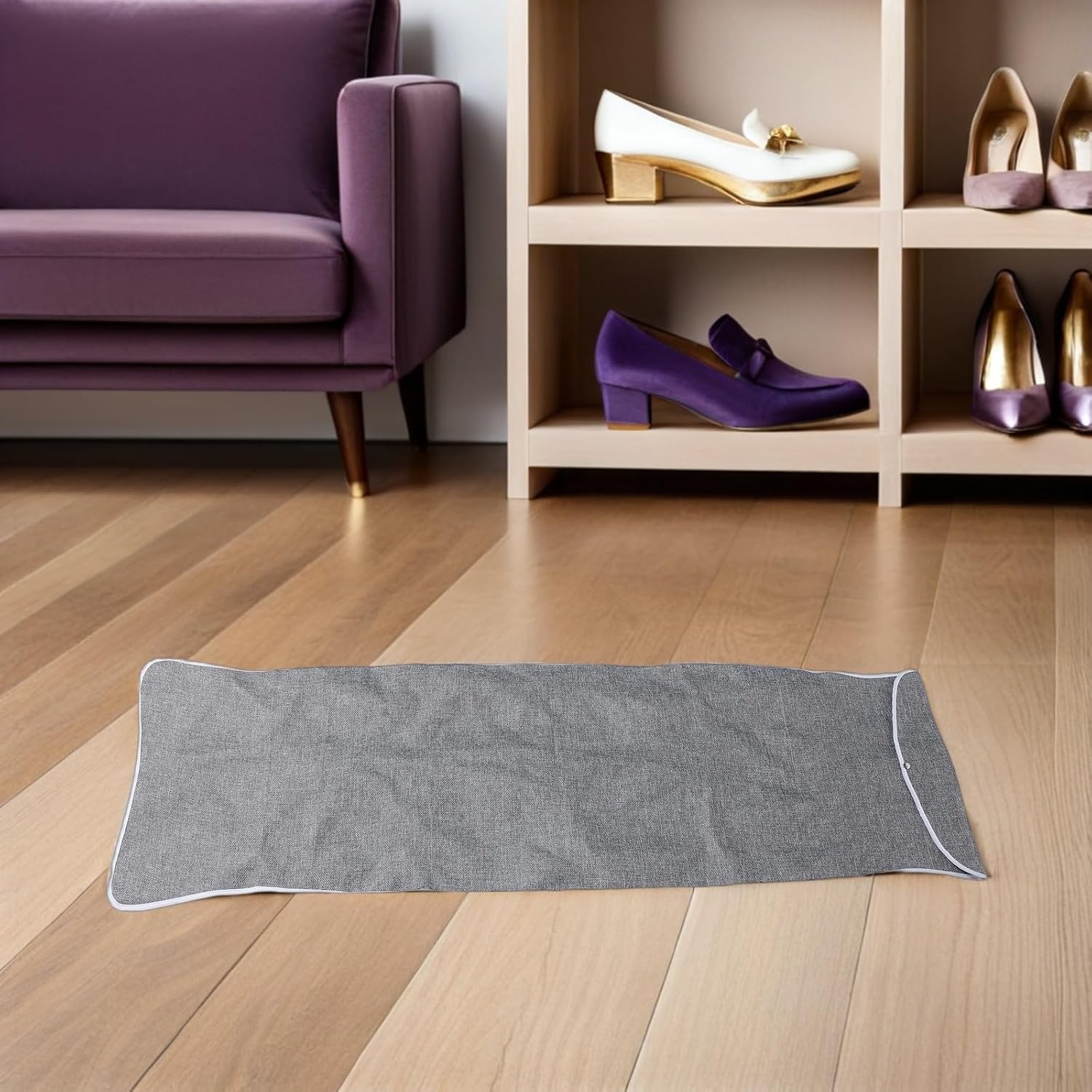 Ironing Board Protective Cover Thick Cloth 53.4x17.7 Inch Grey | Foldable Flip-top Design, Reusable Storage Pouch, Home and Outdoor Use