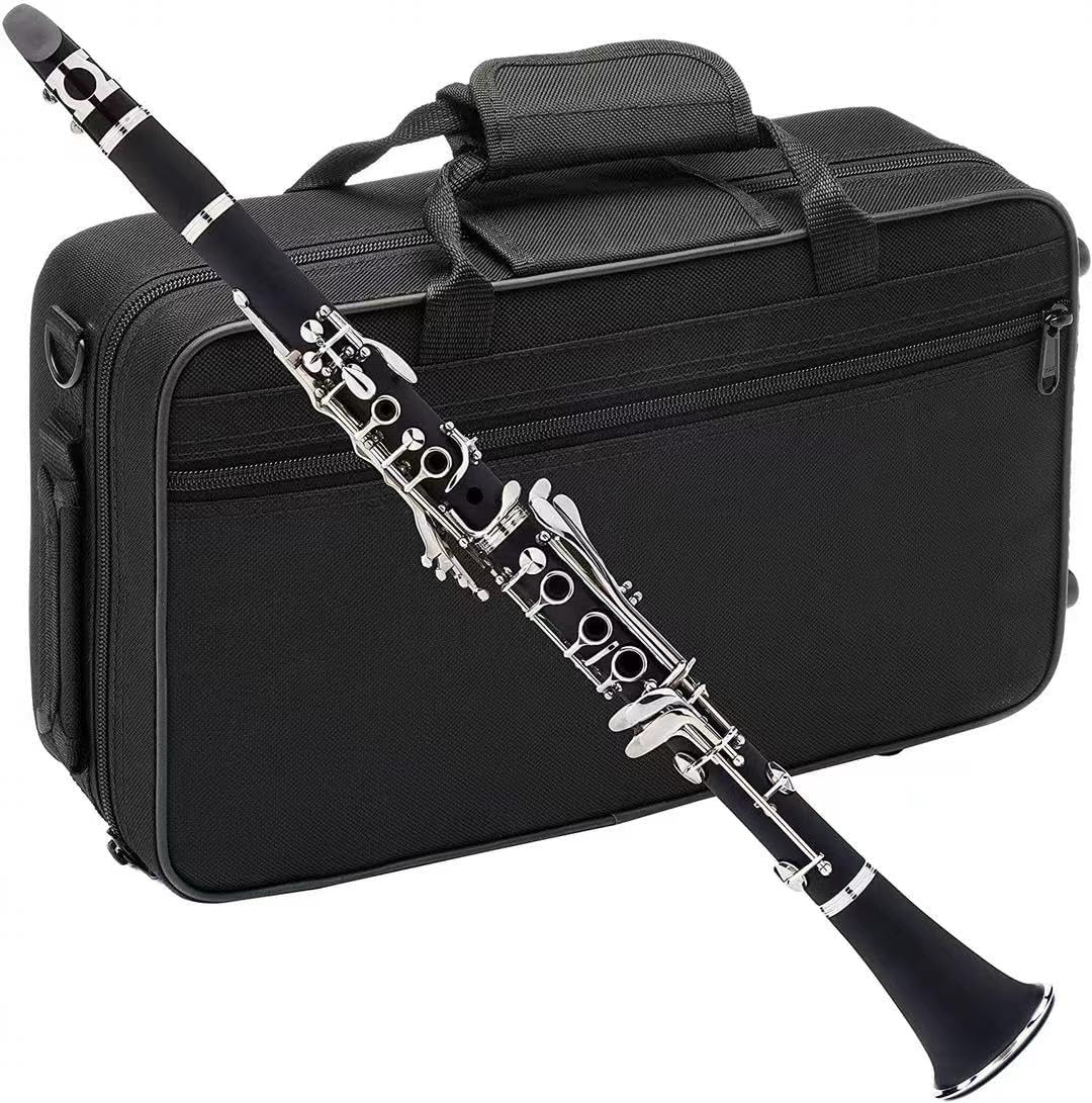 Bb Clarinet with Case, Suitable for Beginners and Students, Black