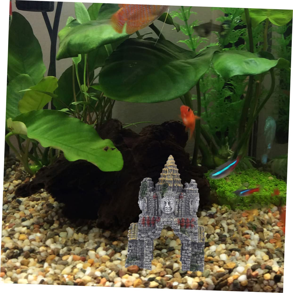 BESPORTBLE Adornos De Estatuas De Decoración para Peceras Resina De Diseño Único Refugio para Peces