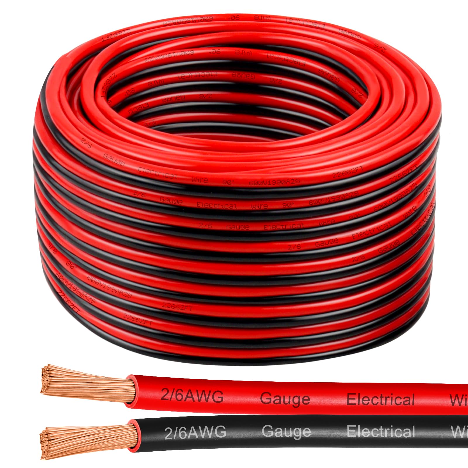 Photo 1 of YDDECW 6 AWG Copper Wire, 100ft Red/Black