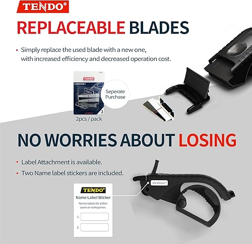 Vista 46 de Dispensador de cinta de envío resistente: TENDO° Premium Line - Dispensador de piezas maestras de 2 pulgadas reutilizable, reemplazable y ecológico