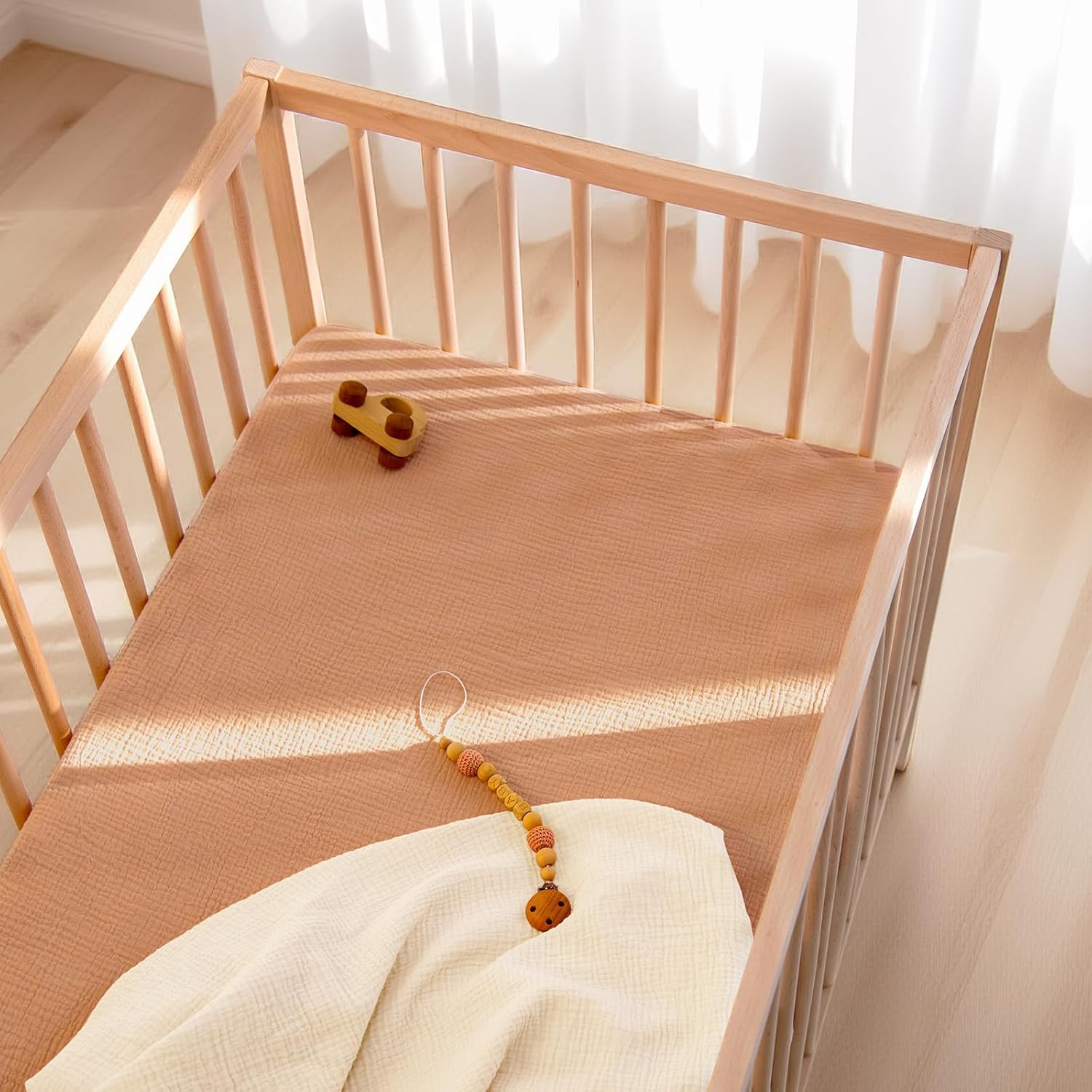 Lulu Moon Muslin Crib Sheets - Fitted Crib Mattress Sheets for Boys and Girl - 28"x 52", 2 Pack