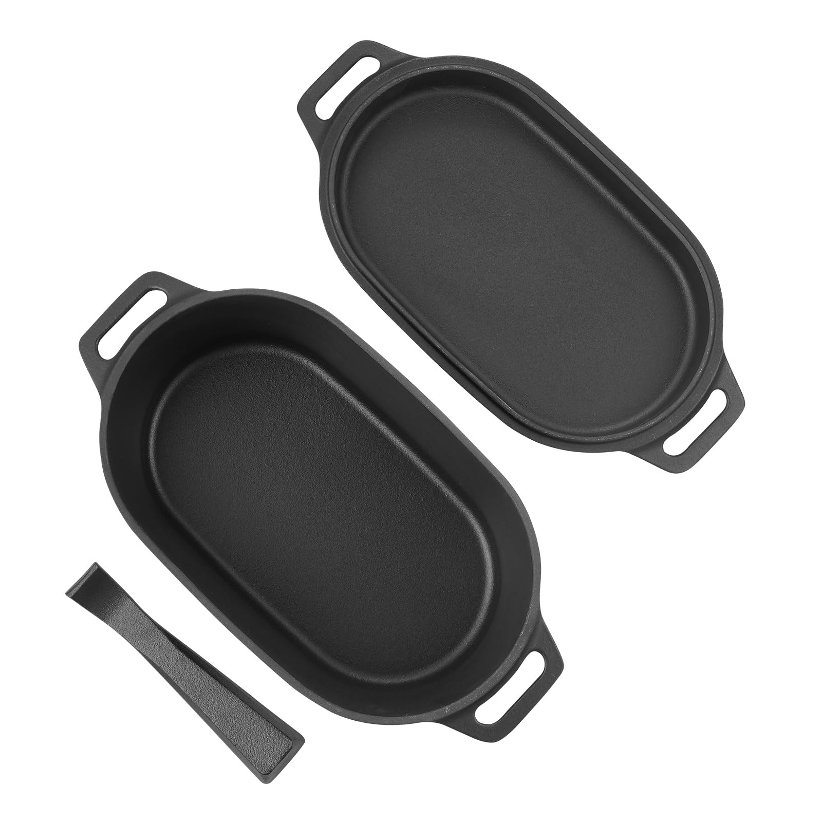 VEVOR Horno Holandés de Hierro Fundido Esmaltado de 3,31 L, para Hornear Pan de Masa Madre, Olla Robusta con Tapa y Asas, hasta 260 °C, para Guisos, Cocinar y Freír, Negro, 330 x 170 x 150 mm