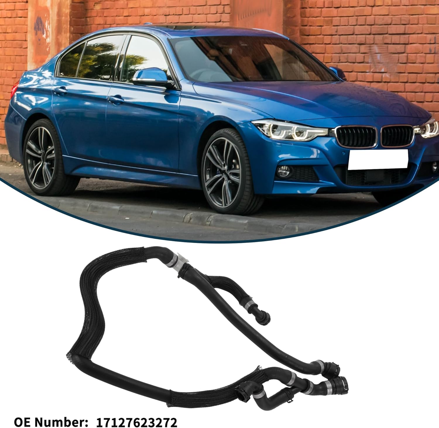 Radiator Hose Heater Hose No.17127623272 for BMW F15 Series X5 SDrive35i/xDrive35i 2014-2018 Rubber Coolant Hose Black 1 Pc