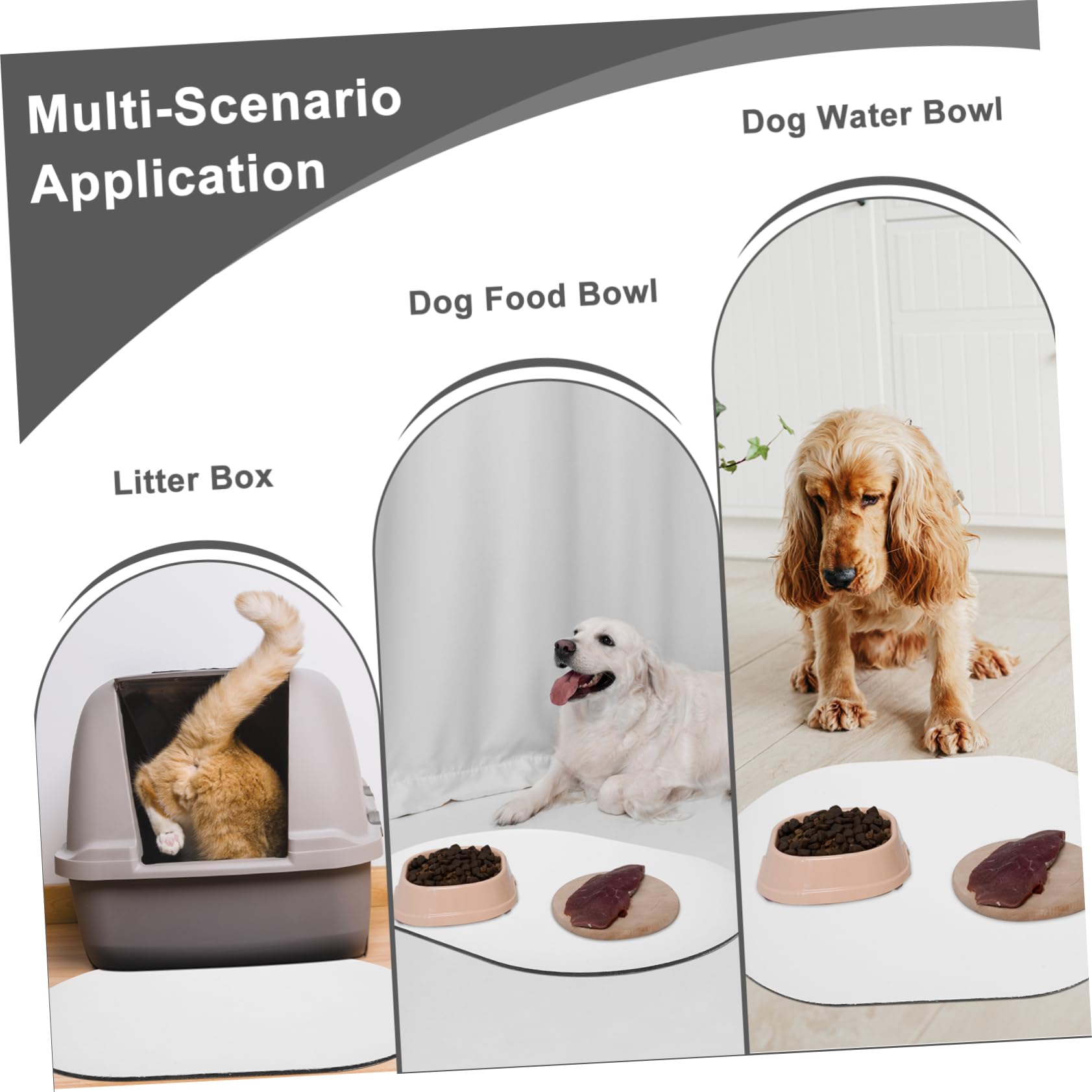 INOOMP 4pezzi Tappetino Assorbente Per Animali Domestici Asciugatura Rapida e Proteggi Pavimento Da Macchie e Sprechi Design Elegante Per Cani e Gatti