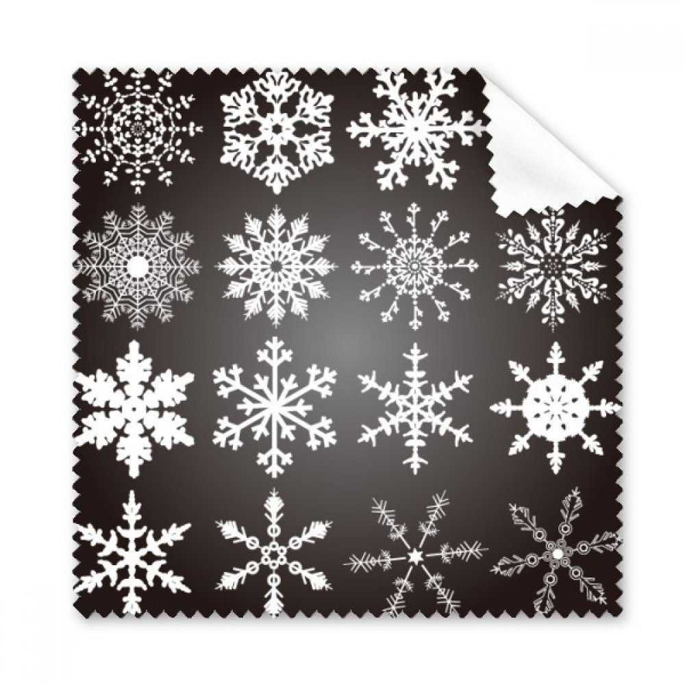 Flocon de neige chiffon nettoyage lunettes microfibre Noël 5pcs - 3