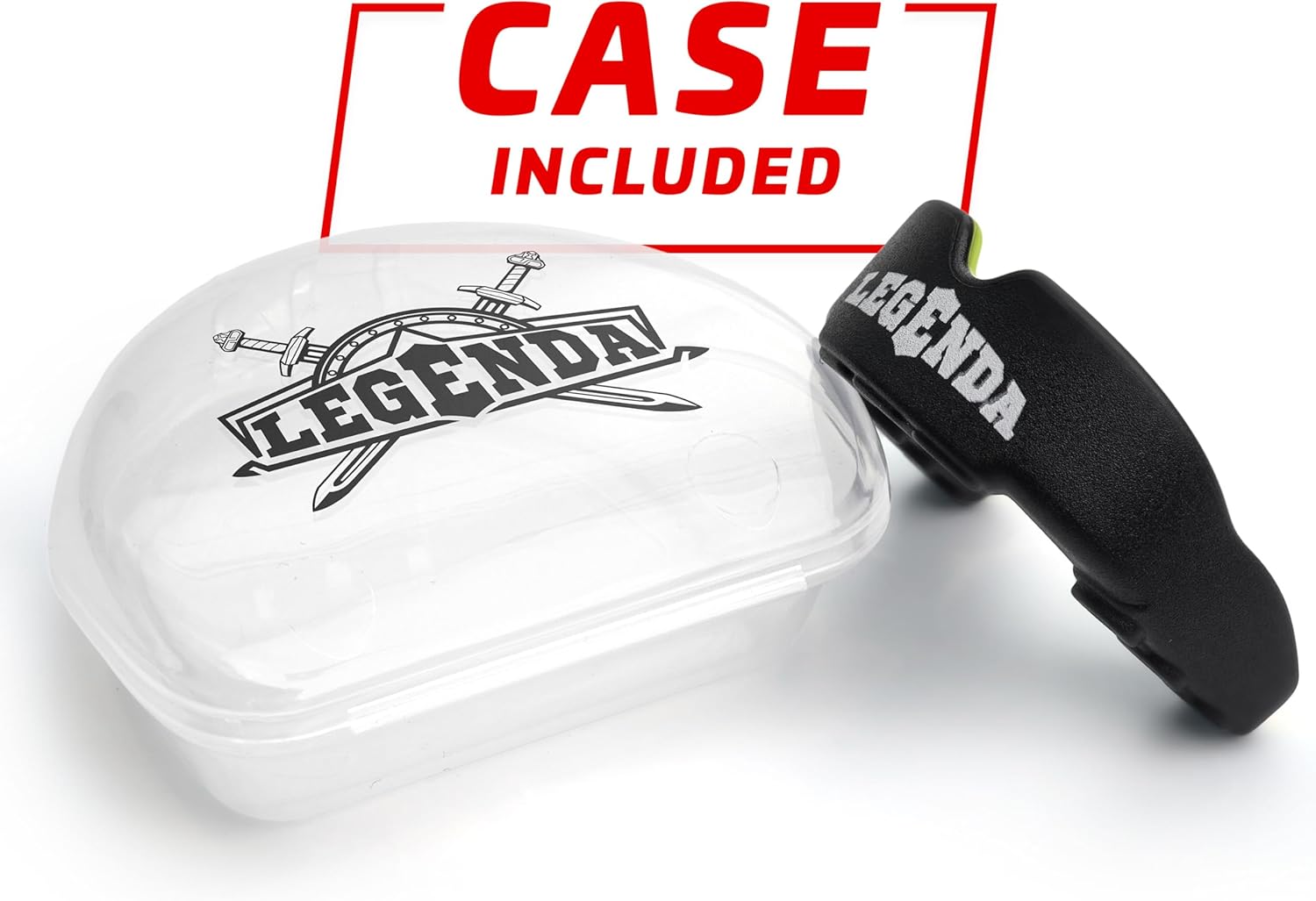 Legenda Sports Mouthguard for Kids (w/Case), Professional Mouthguard for Boxing, MMA, Karate, Football, BJJ, Martial Arts, Rugby, Lacrosse, Hockey (Black-Green)