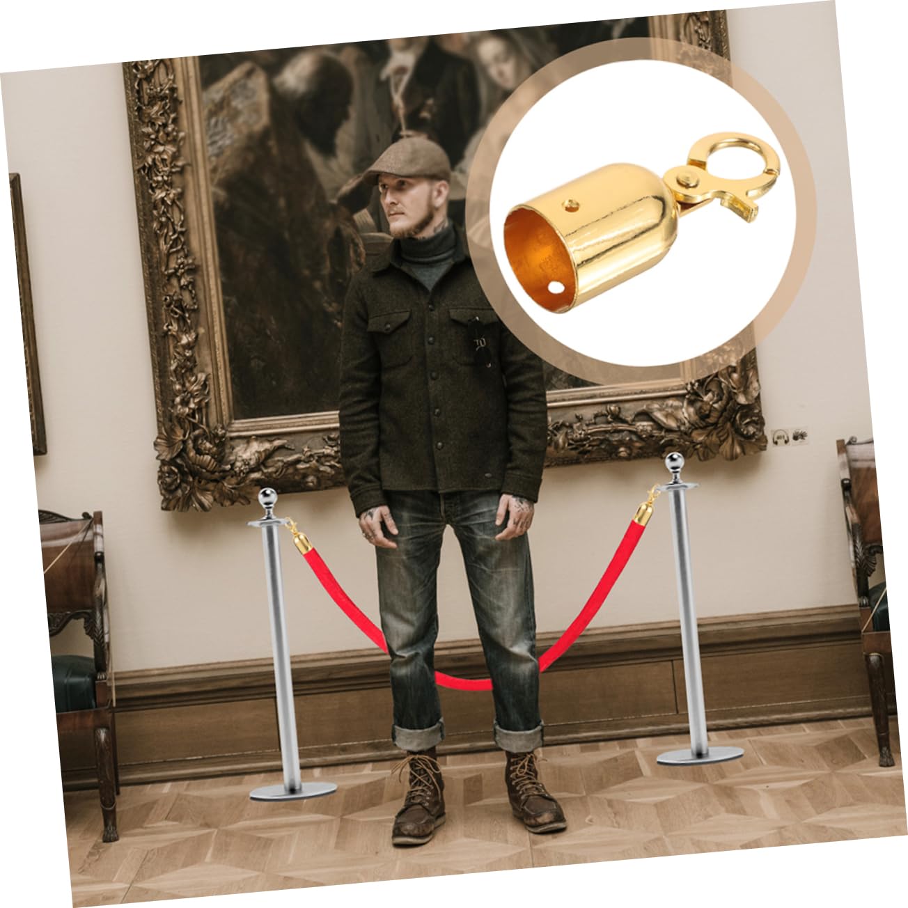 SEWOART Cord End Stopper 2pcs Decking Rope Fittings Stainless Steel Snap Hooks Rope End Cap for Railing Staircase Balcony